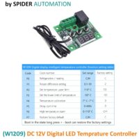 SPIDER Automation (W1209 Temperature Controller Module) DC 12V Digital LED Controller with Waterproof NTC Sensor