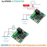 SPIDER Automation (W1209 Temperature Controller Module) DC 12V Digital LED Controller with Waterproof NTC Sensor
