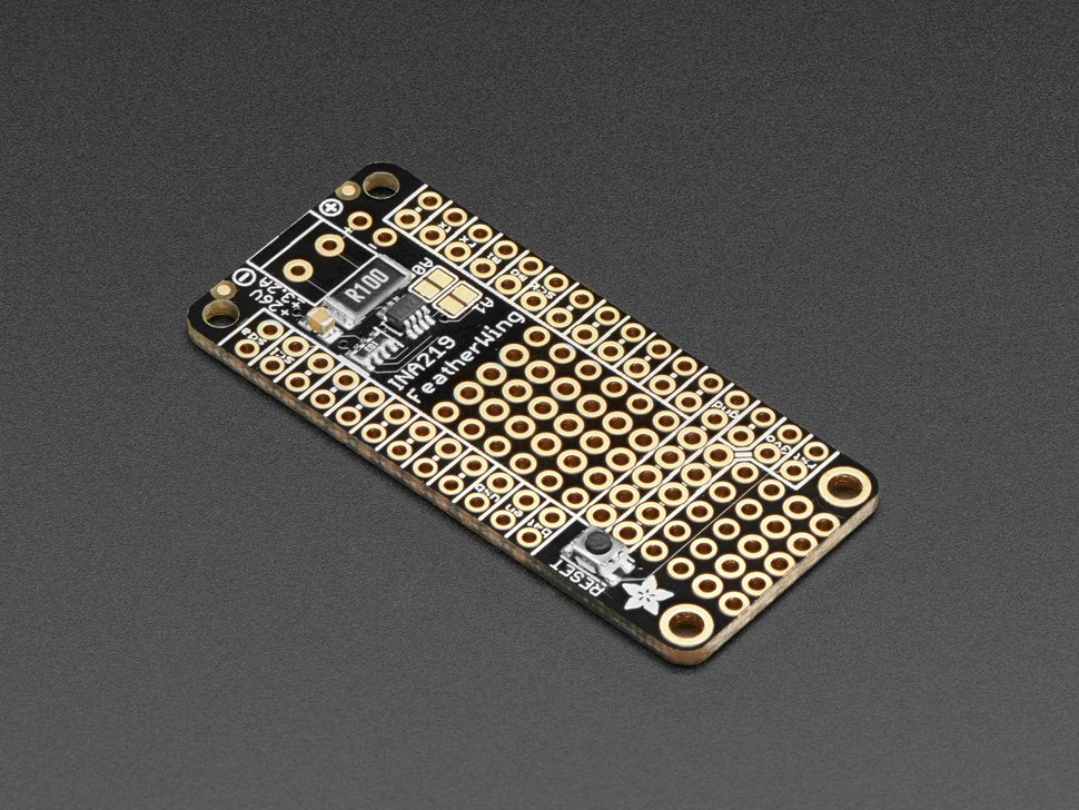 (SPIDER Automation) Adafruit INA219 FeatherWing Power Monitor | INA219B, I2C High-Side Current & Voltage Sensing | ±3.2A, 26V DC, 12-Bit ADC