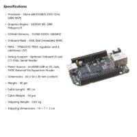 Beaglebone Black Rev C P/N-102110420 with ARM Cortex-A8, 32bit, 512MB RAM, 4GB Flash.