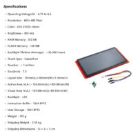 Nextion Intelligent NX8048P070-011C 7.0? HMI Capacitive Touch Display