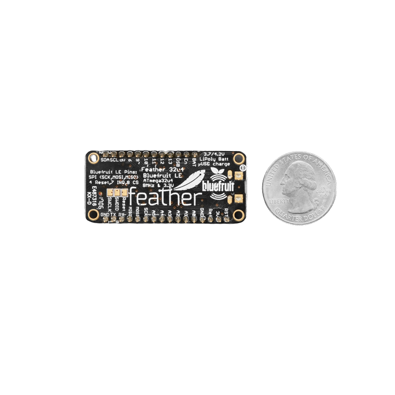(SPIDER Automation) Adafruit Feather 32u4 Bluefruit LE Development Board | ATmega32U4, Bluetooth Low Energy, USB | 20 GPIO, 8 PWM, 10 Analog Inputs - Image 3