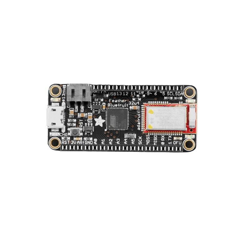 (SPIDER Automation) Adafruit Feather 32u4 Bluefruit LE Development Board | ATmega32U4, Bluetooth Low Energy, USB | 20 GPIO, 8 PWM, 10 Analog Inputs