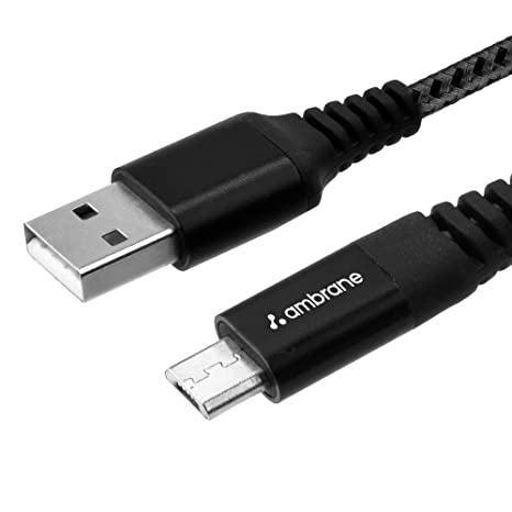 Ambrane Fast Charging Braided Micro USB Cable 3A
