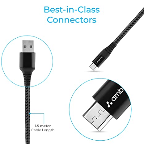 Ambrane Fast Charging Braided Micro USB Cable 3A - Image 3