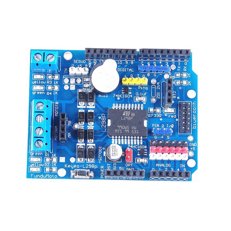 (SPIDER Automation) L298P Dual DC Motor & Servo Driver Shield | 2A Max Drive Current | For Arduino - Image 4