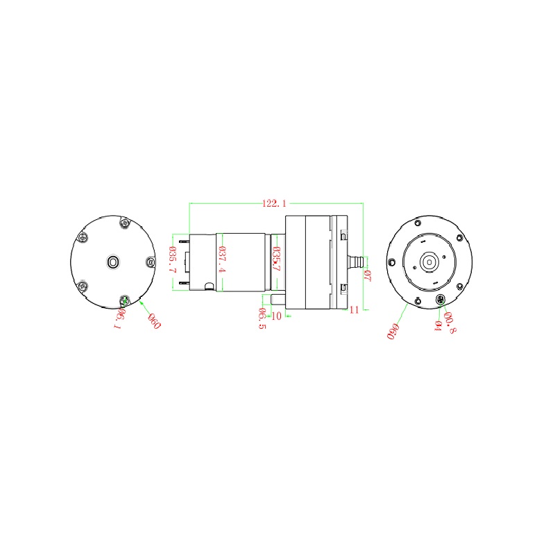 WPV36-12V DC 14.0L/min Vacuum Pump - Image 3