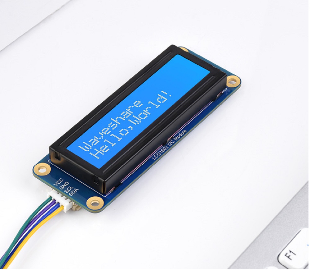 Buy Online Waveshare LCD1602 I2C Display Module White color with blue ...