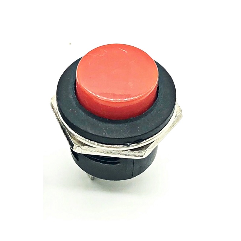 R13-507 16mm Red Momentary Push Button Switch | SPST | 3A 250V AC | No Lock | Panel Mount