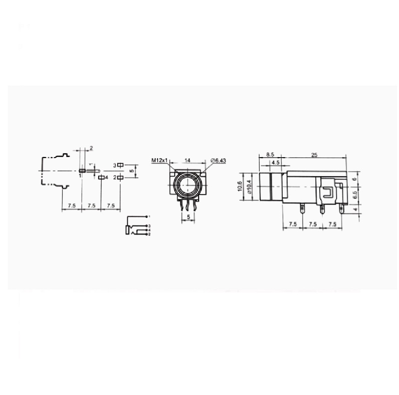 Audio Jack-6.35mm-CK-6.35-03 Stereo Audio Connector | 6.35mm | 1A | 50V DC | Professional Grade - Image 2