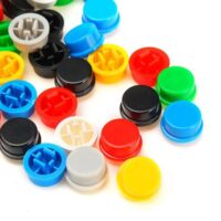 12x12x7.3 mm Round Cap for Square tactile Switch ? Black (10 Pcs.)