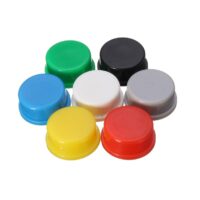 12x12x7.3 mm Round Cap for Square tactile Switch ? Black (10 Pcs.)