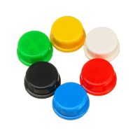 12x12x7.3 mm Round Cap for Square tactile Switch ? Black (10 Pcs.)