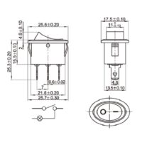 ROCKER SWITCH KCD105-BSS_25 with light