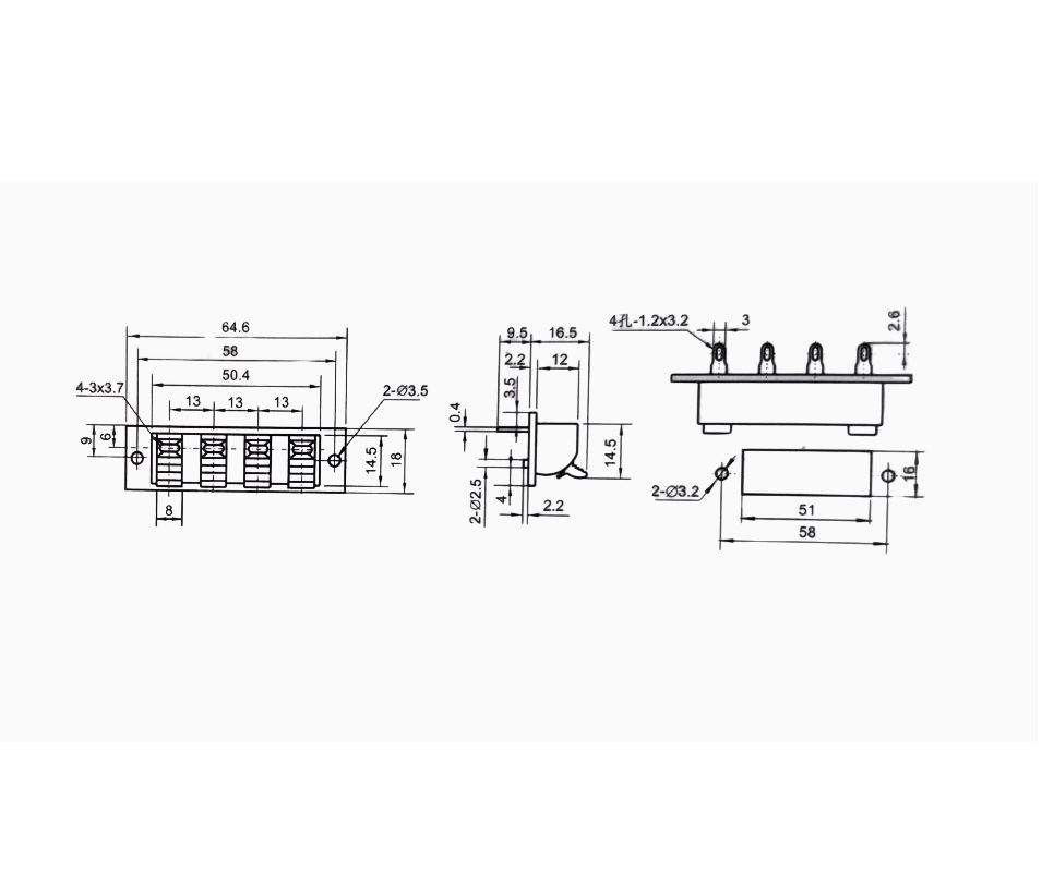 WP-15 Connector Socket | 50V AC 3A Panel Mount Electrical Connector - Image 2