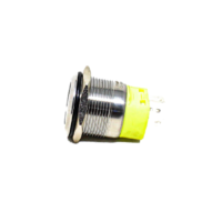 White 22 mm 12V-24 V LATCHING Metal Switch