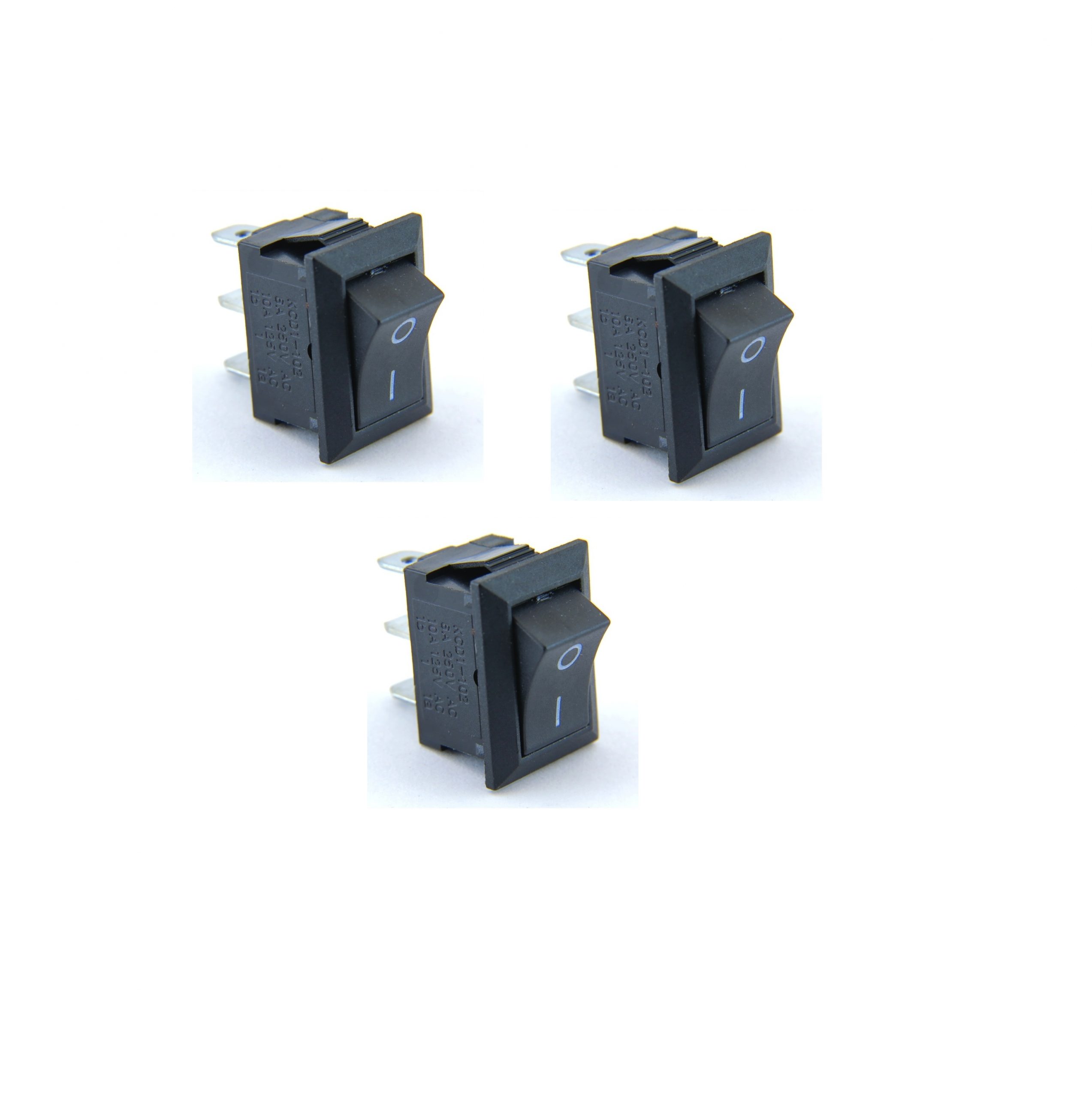 KCD1-108 SPDT ON-ON Rocker Switch | 3 Pin | 3A 250V AC | Panel Mount | Black