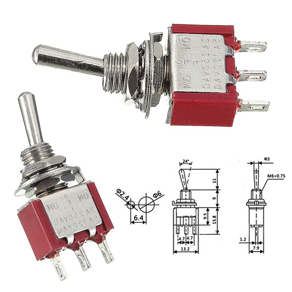 5A 3-Pin SPDT Toggle Switch | 120V AC - Image 2