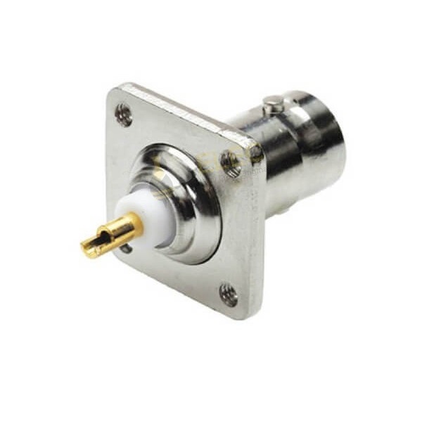 BNC Female Straight Connector | 4-Hole Flange | Panel Mount | Solder Cup - Image 2