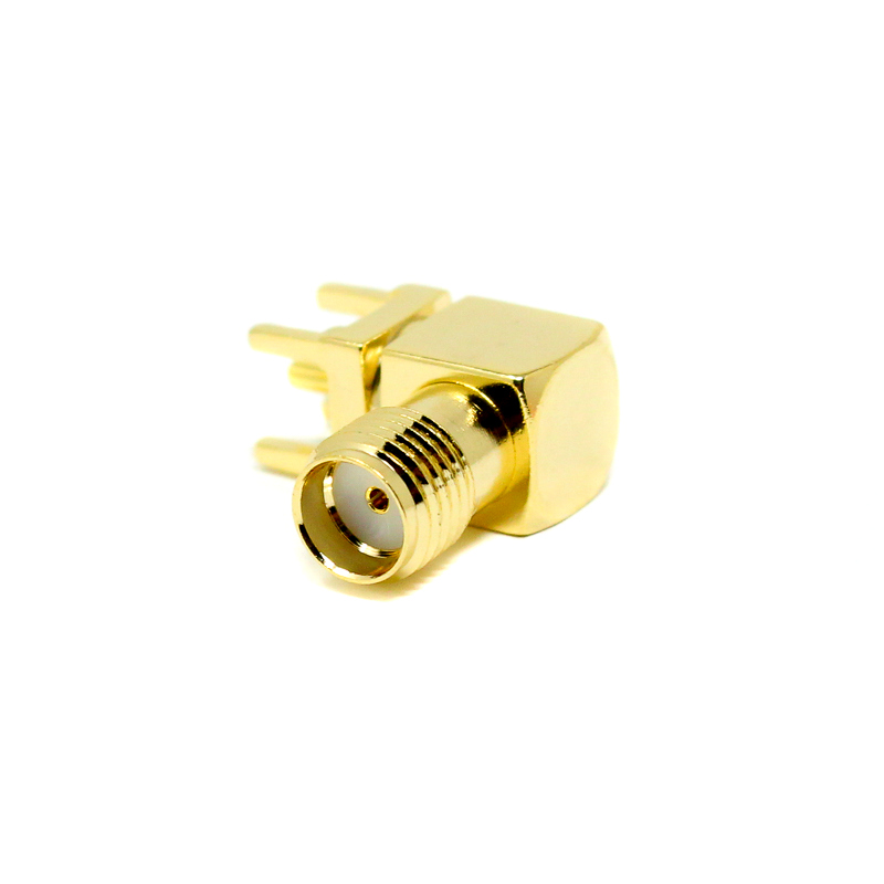 SMA Female Right-Angle (90°) Through-Hole PCB Connector | 50Ω | Gold-Plated | High-Performance RF Jack - Image 3