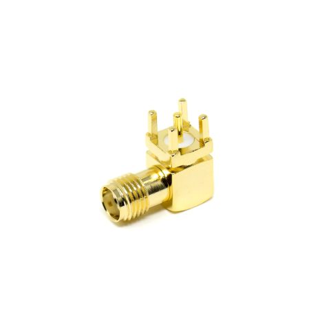 SMA Female Right-Angle (90°) Through-Hole PCB Connector | 50Ω | Gold-Plated | High-Performance RF Jack - Image 2