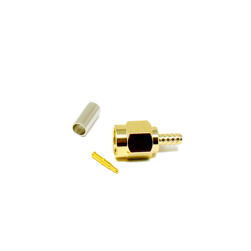 SMA Male Straight Crimp Connector | 50Ω | Gold-Plated | Precision RF Plug - Image 3