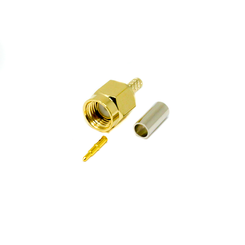 SMA Male Straight Crimp Connector | 50Ω | Gold-Plated | Precision RF Plug - Image 2
