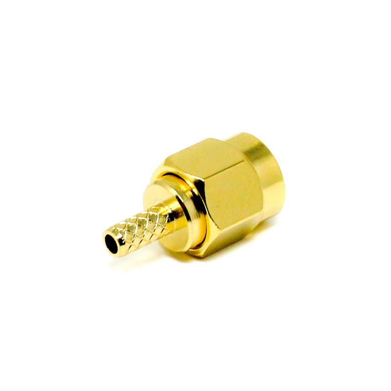 SMA Male Straight Crimp Connector | 50Ω | Gold-Plated | Precision RF Plug
