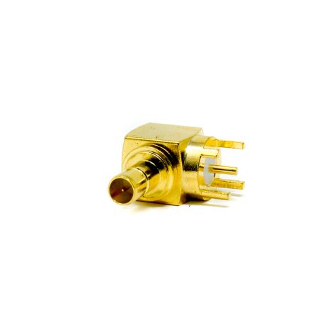 SMB Coaxial Connector | Right Angle Male | PCB Mount | Gold-Plated | 50Ω - Image 2