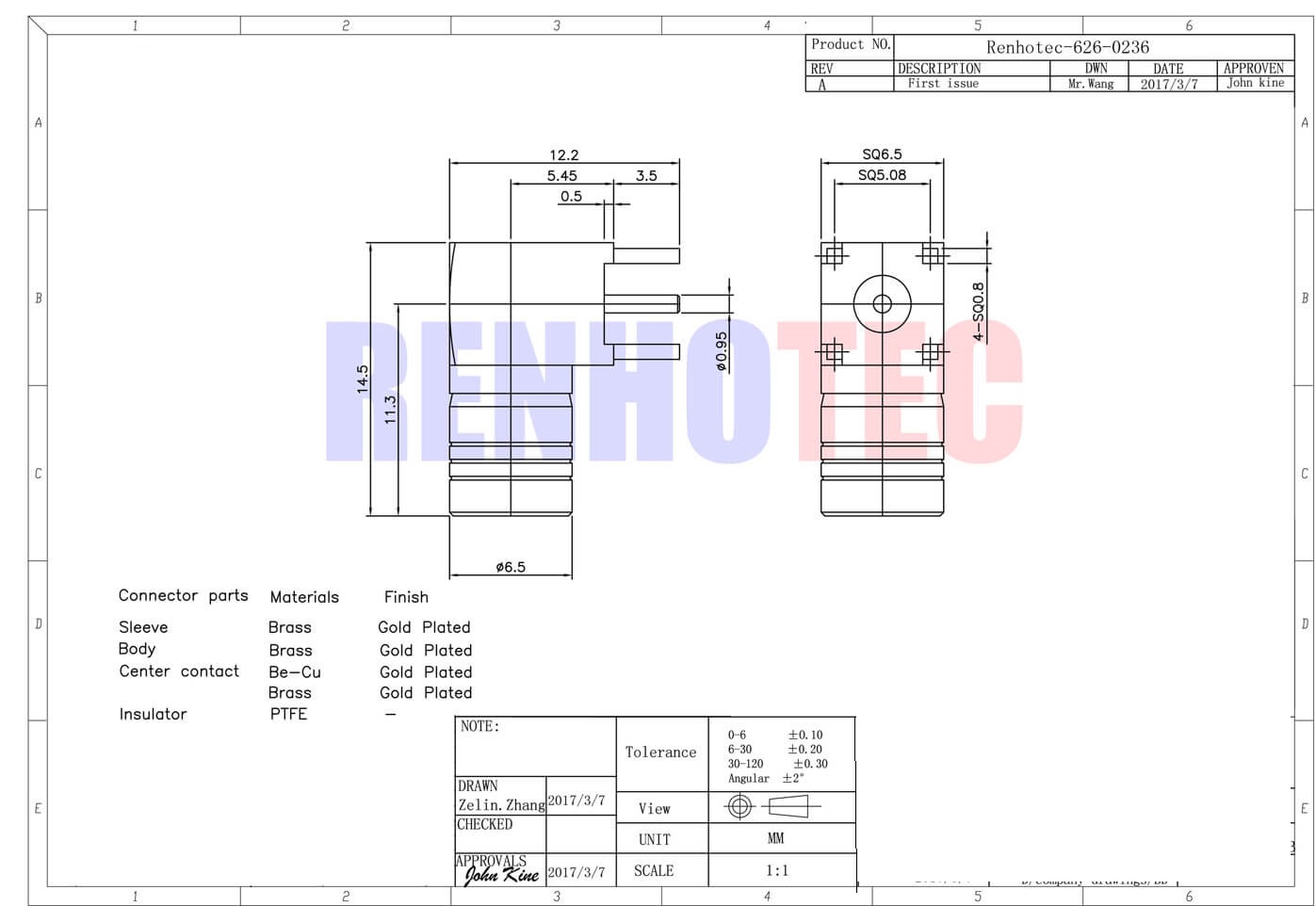 SMB Right-Angle Male Connector | Through-Hole PCB Mount | Gold-Plated | 50Ω - Image 6