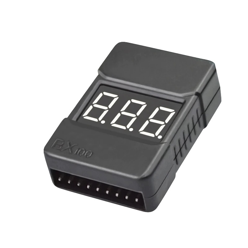 BX100 1S–8S LiPo Battery Voltage Checker & Dual-Speaker Low Voltage Buzzer Alarm (with Protective Case)