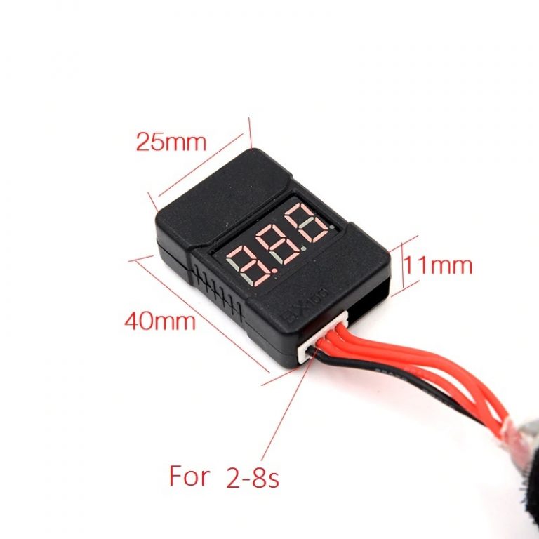 BX100 1S–8S LiPo Battery Voltage Checker & Dual-Speaker Low Voltage Buzzer Alarm (with Protective Case) - Image 3