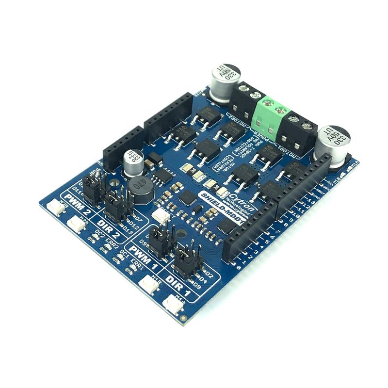Cytron 10A Dual Channel DC Motor Driver Shield for Arduino Uno | High-Power Motion Control Platform