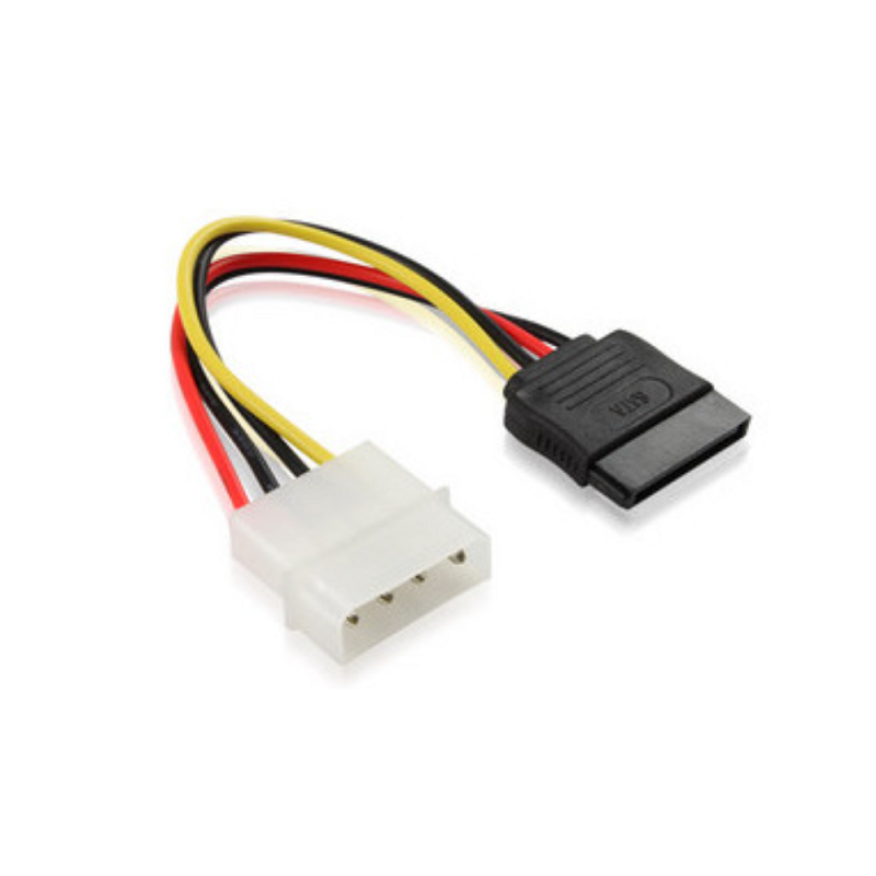 Molex (4-Pin D-Type) Male to 15-Pin SATA Female Power Adapter Cable