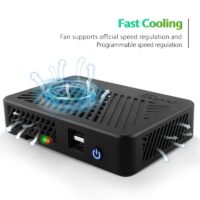 DeskPi Lite for Raspberry Pi 4, With Power Button/ Heatsink with PWM Fan/ Dual Full-Size HDMI