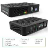 DeskPi Lite for Raspberry Pi 4, With Power Button/ Heatsink with PWM Fan/ Dual Full-Size HDMI