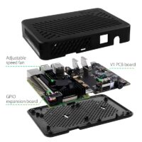 DeskPi Lite for Raspberry Pi 4, With Power Button/ Heatsink with PWM Fan/ Dual Full-Size HDMI