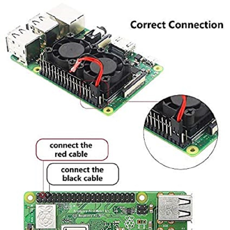 Double Fans Radiator for Raspberry Pi 3B+/4B - Image 6