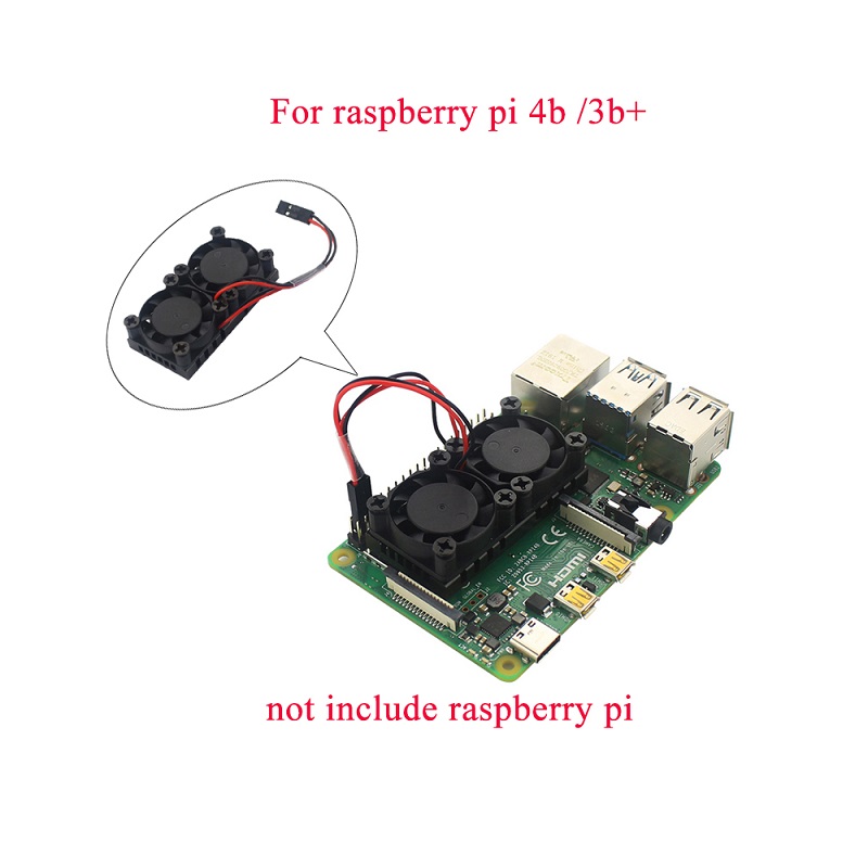 Double Fans Radiator for Raspberry Pi 3B+/4B - Image 4