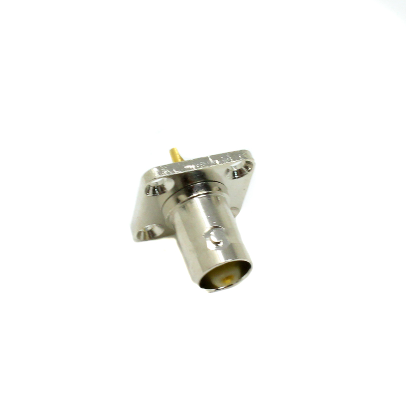BNC Female Straight Connector | 4-Hole Flange | Panel Mount | Solder Cup - Image 4