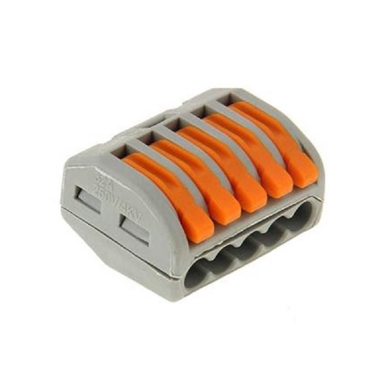 PCT-215 5-Pole Spring Lever Wire Connector Terminal Block for 0.08–4.0mm² Cables