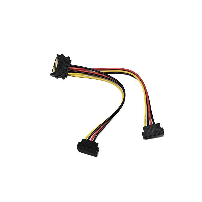 15-Pin SATA Y-Splitter Power Cord | 1 to 2 SATA Power Extension Cable (20 cm)