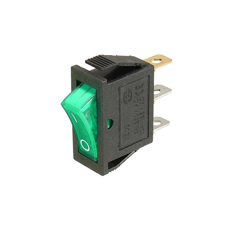 15A 250V Green Illuminated Rocker Switch | 3-Pin SPDT | Heavy-Duty Power Control - Image 2