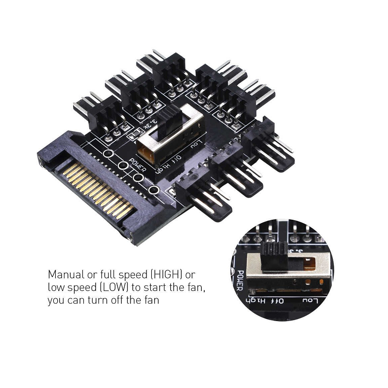 Tishri 8 Port SATA to 3 Pin Fan Splitter - Image 5