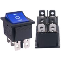 4 Pins 250V 12V UL Illuminated 30A Rocker Switch - BLUE