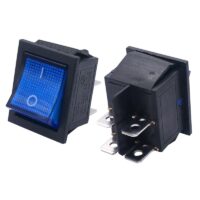 4 Pins 250V 12V UL Illuminated 30A Rocker Switch - BLUE