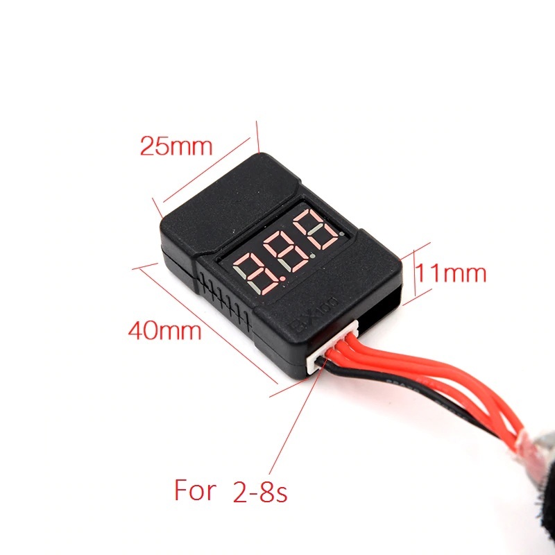 2S–8S LiPo Battery Voltage Checker & Dual-Speaker Low Voltage Buzzer Alarm (with Protective Case) - Image 3