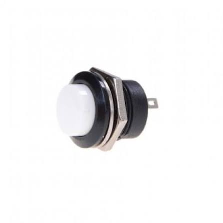R13-502 Momentary Push Button Switch | 12mm | 2-Pin | White Cap