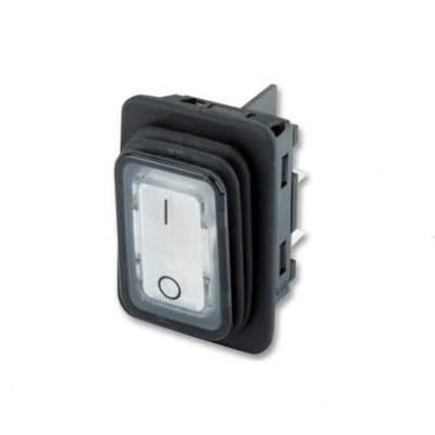 4 Pins 250V 12V UL Illuminated 30A Rocker Switch - WHITE