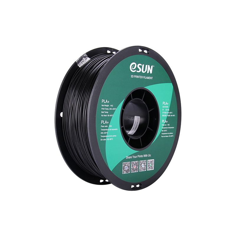eSUN PLA+ 1.75mm 3D Printer Filament - 1kg - Black | Professional Grade PLA+